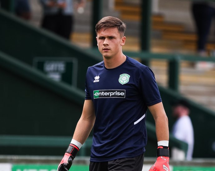 Jed Ward during his pre-match warm up.