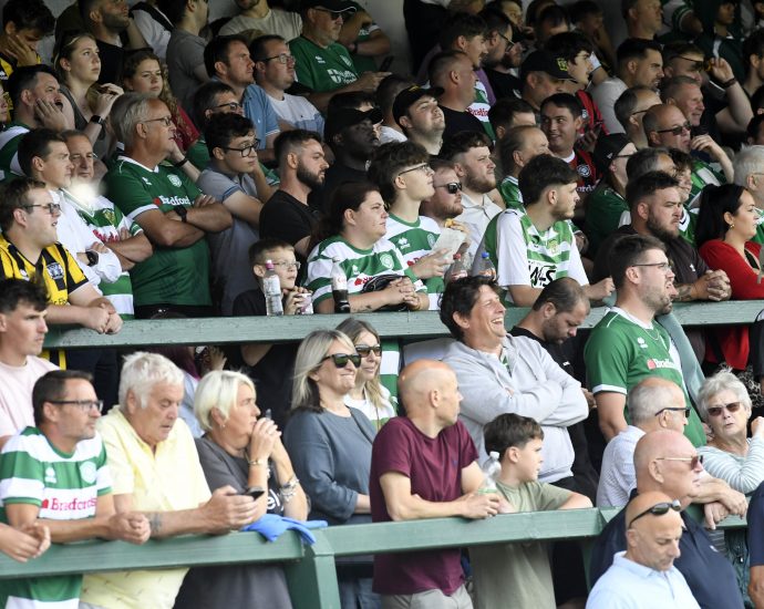 Yeovil Town fans in the Thatcher’s End at Huish Park.