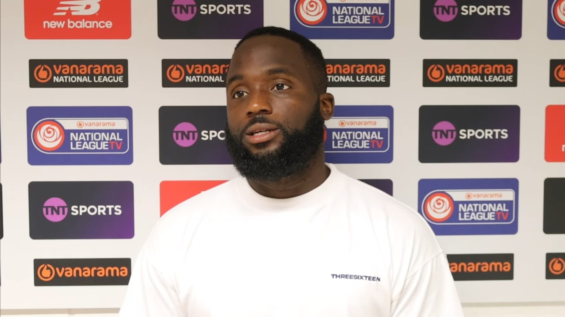 Striker Junior Morias talks to camera.