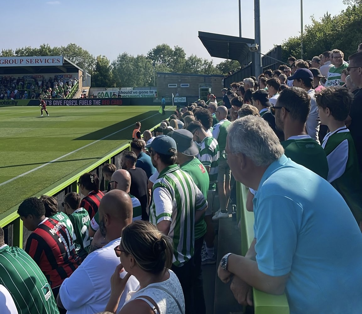 Yeovil Town supporters look on at Forest Green Rovers.
