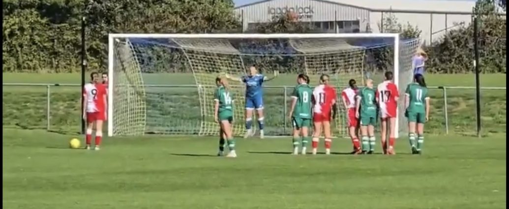 Emily Hall faces Poole's Cassidy Wood from the spot