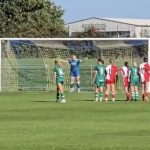 Emily Hall faces Poole's Cassidy Wood from the spot