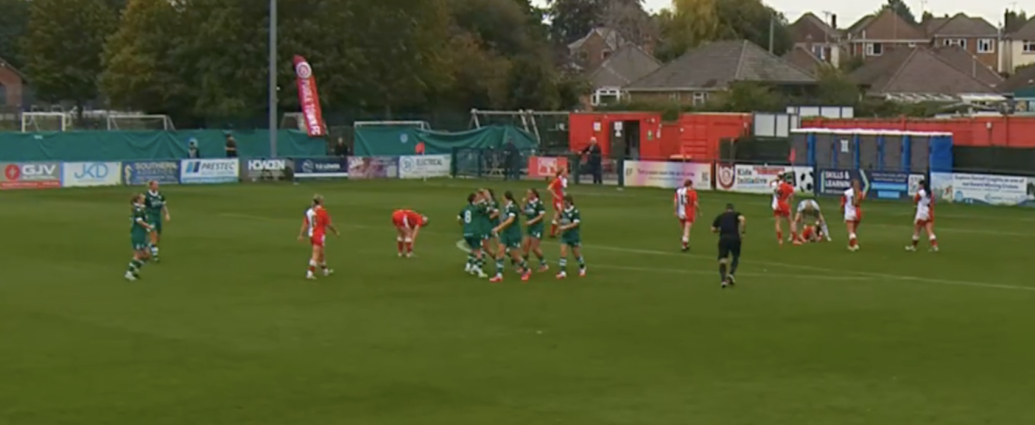 Izzy Foster scores the first of her three goals against Poole