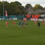 Izzy Foster scores the first of her three goals against Poole